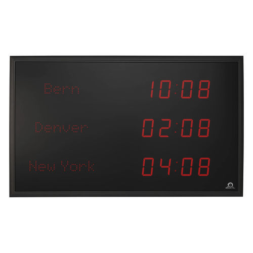 Reloj con zona horaria - TZI series - MOBATIME Swiss Time Systems - digital / LED / de interior