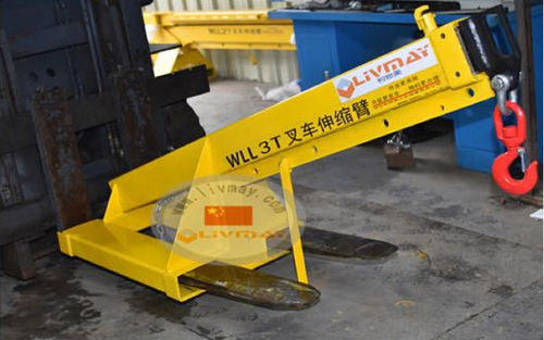 Grúa pluma para carretilla elevadora - LC-D017 series - Shenzhen Liwumei Industrial Equipment Co.,Ltd. - telescópica / de elevación