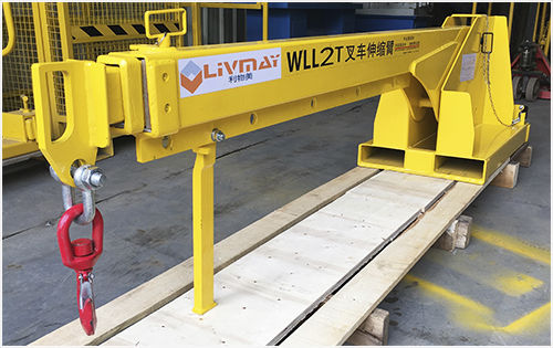 Grúa pluma para carretilla elevadora - Shenzhen Liwumei Industrial Equipment Co.,Ltd. - de elevación / telescópica / de altura regulable
