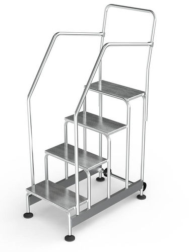Escalera de tijera estacionaria - SARAYLI LTD. STI. - de aluminio