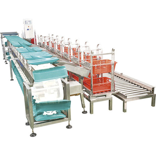 Calibradora de pesaje - Zhongshan Jingliang Weighing Instrument Co.,Ltd. - para pescado / de banda / con transportador