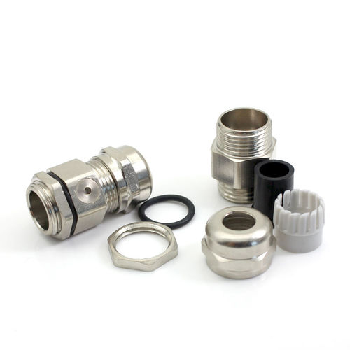 Prensaestopas resistente al agua - JX-M-BR series - YUEQING JIXIANG CONNECTOR CO., LTD - de latón niquelado / roscado / recto