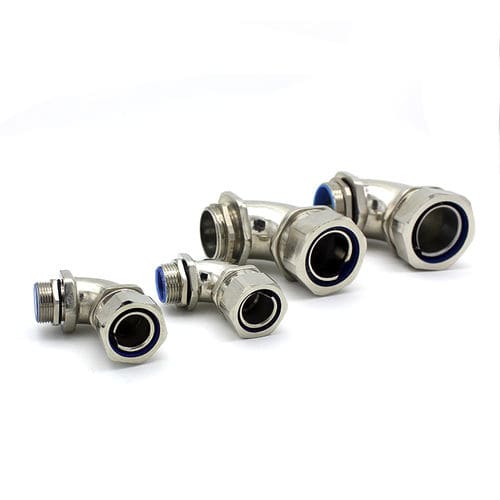 Racor hidráulico - JX-M-9D series - YUEQING JIXIANG CONNECTOR CO., LTD - roscado / acodado / de latón niquelado