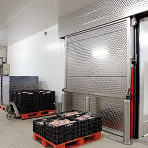 Puerta para congelador - KH-0914R2 - Salco Industrial Doors - corredera / de acero inoxidable / de caucho