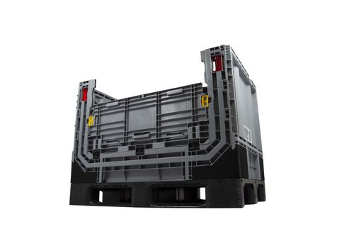 Caja-palé de plástico - SF 800 PES PB - Gamma Wopla - con cartolas abatibles