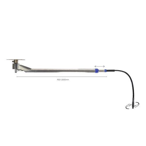 Grúa pluma para techo - ZX.2671-M175 - Idrobase Group Srl - de acero inoxidable / telescópica / giratoria