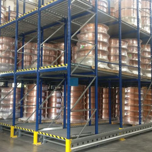 Sistema de estanterías para depósito de almacenamiento - Mobilfer S.R.L. - con paleta / de desplazamiento por gravedad