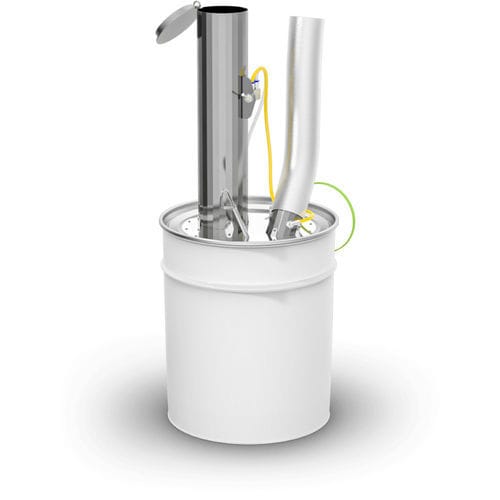 Contenedor de residuos de acero inoxidable - RST-05 - B-TEC GmbH - para pintura / abierto