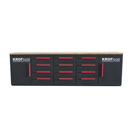 Banco de trabajo de acero - 8670 - KROFtools Professional Tools - para taller / con cajones / con puerta