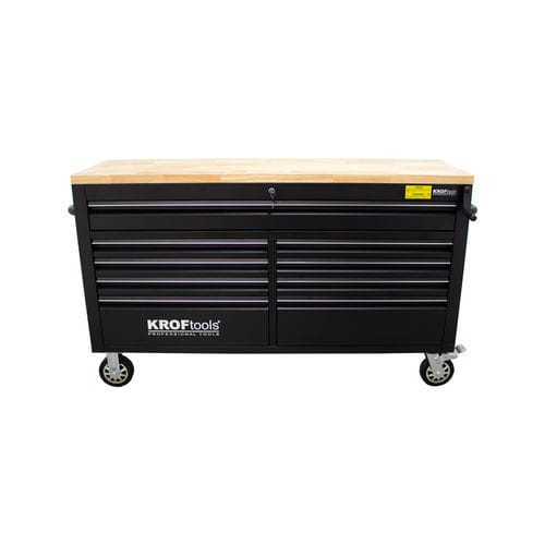 Banco de trabajo de madera - 8661 - KROFtools Professional Tools - para garaje / para taller / con múltiples cajones