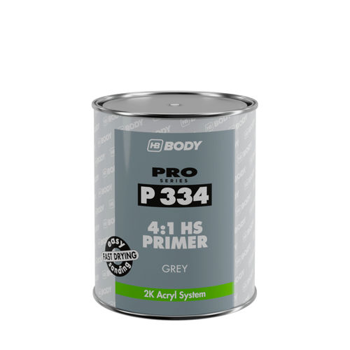 Imprimación de fibra acrílica - P334  - HB BODY S.A. - para plástico / para aplicaciones automóviles / gris