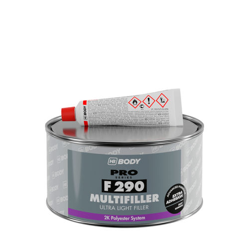 Masilla de poliéster - F290 - HB BODY S.A. - para trabajo del metal / para automóvil / altamente adhesiva