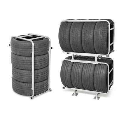Sistema de estanterías tubular - 450 - STANZANI Sas di Angela Stanzani & C. - compacto / ajustable / para neumáticos