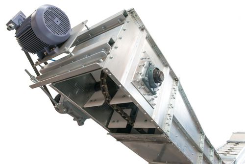 Transportador con cadena - YE series - Mysilo - inclinado / para granulados / para la industria alimentaria