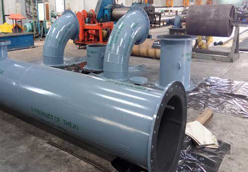 Racor para productos químicos - Thejo Engineering Ltd - con brida / acodado / DIN