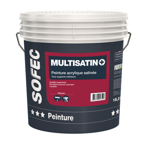Pintura de acabado - Multisatin + - Sofec - líquida / de fibra acrílica / para la construcción