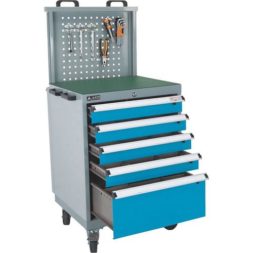 Banco de trabajo de acero inoxidable - FCY-2002 - ChengDu SanJi Technology Co.,LTD - con múltiples cajones / móvil