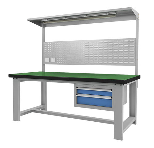 Banco de trabajo de acero - FZ-1036 - ChengDu SanJi Technology Co.,LTD - con cajones / con panel portaherramientas / desmontable
