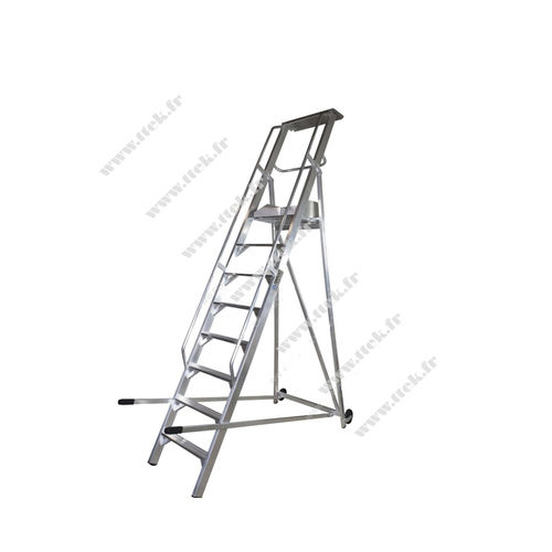 Escalera de aluminio anodizado - T90315 - T-TEK sas - plegable telescópica / de plataforma / móvil