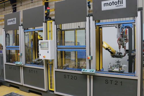 Célula robotizada de soldadura - k9 - Motofil - de manipulación / para la industria del automóvil