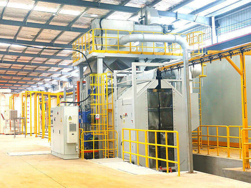Granalladora de transportador aéreo - MCT series - MAYFLAY Machinery (Huizhou) Co., Ltd. - de turbina / para metal / automática