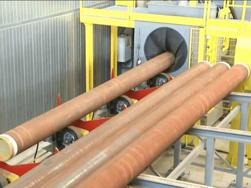 Granalladora con transportador de rodillos - MTR series - MAYFLAY Machinery (Huizhou) Co., Ltd. - de turbina / para tuberías / de chapas