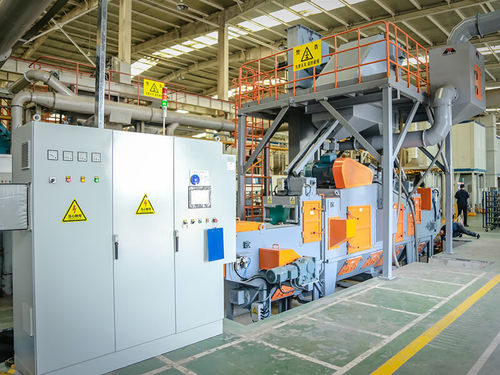 Máquina de shot peening con transportador de rodillos - MTR-1085P37-2 - MAYFLAY Machinery (Huizhou) Co., Ltd. - de turbina / para metal / de chapas