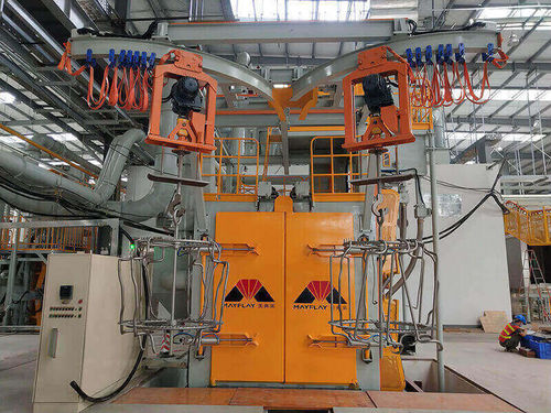 Máquina de shot peening con gancho - MHB2-1616P37-4 - MAYFLAY Machinery (Huizhou) Co., Ltd. - de turbina / para metal / de chapas