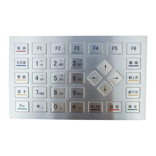 Teclado numérico 32 teclas - MKA-33N-V01 - MATE TECHNOLOGY SHENZHEN LIMITED - empotrable / de acero inoxidable
