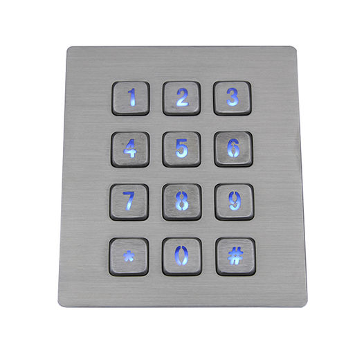Teclado numérico 16 teclas - MKA-34-NL-MX-V1 - MATE TECHNOLOGY SHENZHEN LIMITED - empotrable / de acero inoxidable / IP65