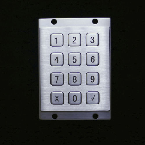 Teclado numérico 12 teclas - MKA-34N-MX - MATE TECHNOLOGY SHENZHEN LIMITED - empotrable / de acero inoxidable / IP65