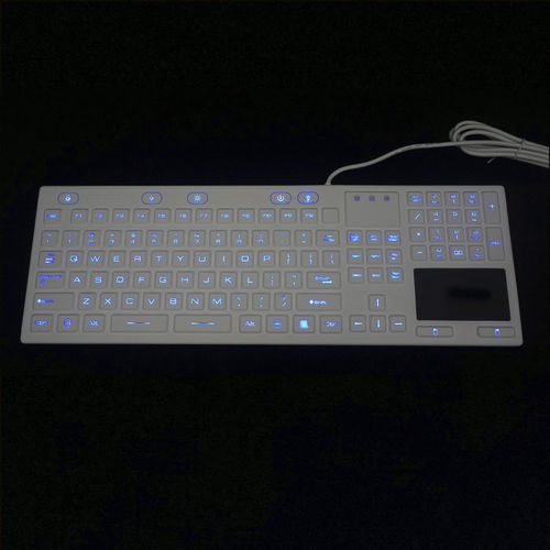 Teclado estanco a los líquidos - MKB-107-PNLM - MATE TECHNOLOGY SHENZHEN LIMITED - de mesa / de tecla mecánica / con ratón integrado de 2 teclas