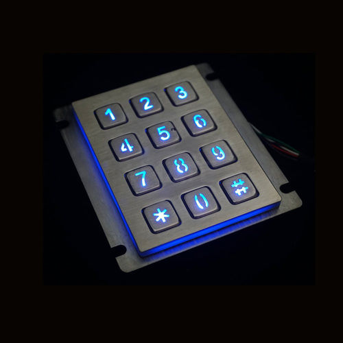 Teclado numérico 12 teclas - MKA-12NL - MATE TECHNOLOGY SHENZHEN LIMITED - empotrable / de acero inoxidable / RS-232
