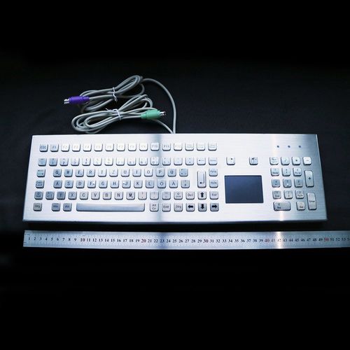 Teclado de acero inoxidable - MKA-104-PNM - MATE TECHNOLOGY SHENZHEN LIMITED - de mesa / de tecla mecánica / con ratón integrado de 2 teclas