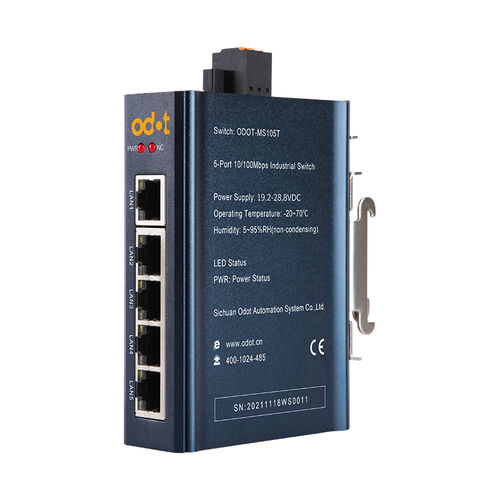 Conmutador convertidor no administrable - ODOT-MS105T - ODOT Automation - Ethernet / en riel DIN / industrial