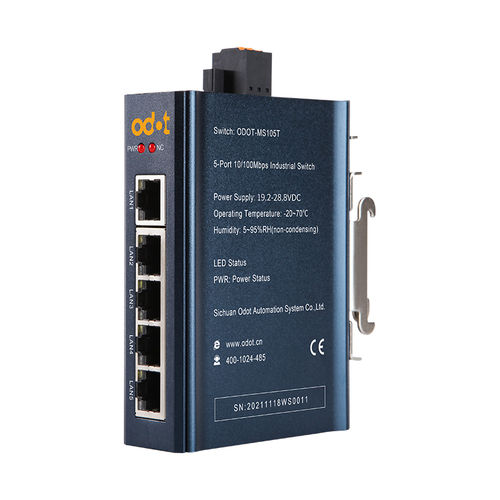 Conmutador Ethernet no administrable - ODOT-MS108T - ODOT Automation - 8 puertos / en riel DIN / RJ45