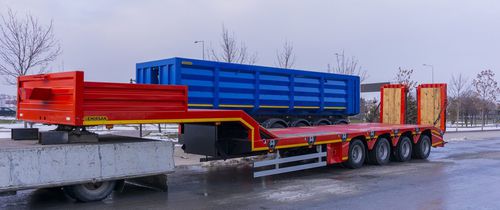 Semirremolque portamaquinaria - Emirsan Trailer - con suspensión neumática / góndola de cama rebajada / para obras
