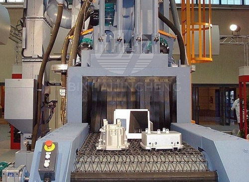 Granalladora con transportador de cinta de rejillas - QWD series - Qingdao Binhai Jincheng Foundry Machinery Co., Ltd. - para metal