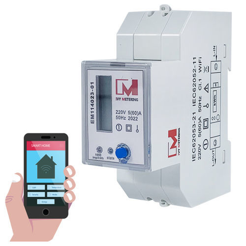 Contador de energía eléctrica monofásico - EM114023-01 - IVY METERING - en riel DIN / con pantalla LCD / 50 Hz