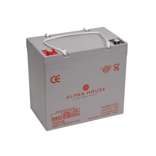 Batería rectangular - AG12-50 AGM+GEL - Alpha House Ltd - 12 V / UL / CE