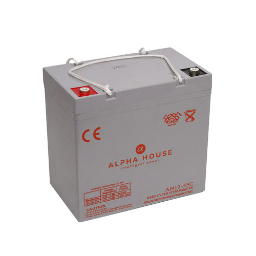 Batería rectangular - AH12-55C Deep Cycle - Alpha House Ltd - 12 V / UL / CE