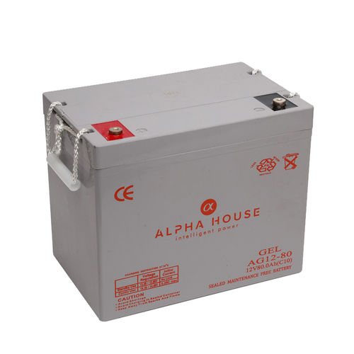 Batería rectangular - AG12-80 AGM+GEL - Alpha House Ltd - 12 V / UL / CE