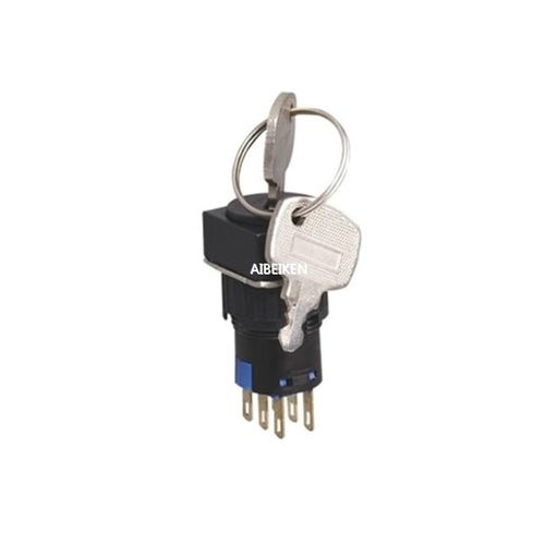Interruptor de llave - A16-22ZK2 - YUEQING AIBEIKEN ELECTRIC CO., LTD. - unipolar / IP40 / de plástico