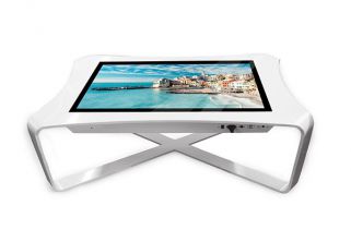 Tótem publicitario - ADV4331 - AIYOS Technology Co., Ltd. - de soporte / para visualización LCD / de aluminio