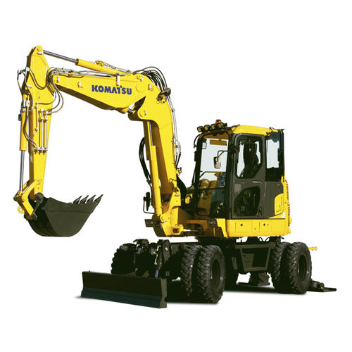 Excavadora mediana - PW98MR-10 - Komatsu Europe - con neumáticos / Tier 4 provisional / para obra de construcción