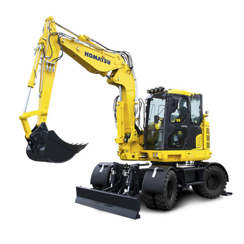 Excavadora mediana - PW118MR-11 - Komatsu Europe - con neumáticos / diésel / para obra de construcción
