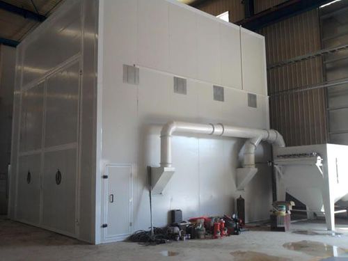 Cabina de arenado con inyector - Guangdong Jingzhongjing Industrial Painting Equipments Co., Ltd. - automática / con transportador