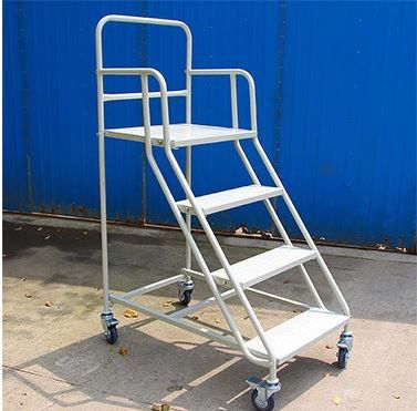Escalera de tijera con ruedas - Shanghai Calin Logistic Equipment Co., Ltd. - de acero
