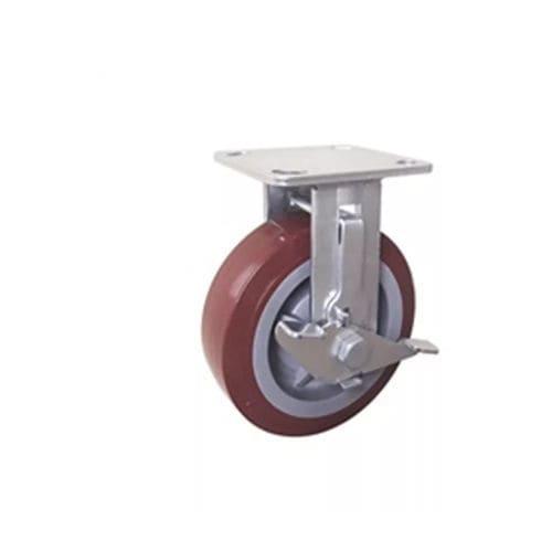 Ruedecilla fija - 600PF-100050R-53-STC - Taizhou Wanda Casters & Hardware Mfg. Co., Ltd. - con platino giratorio / doble / con freno