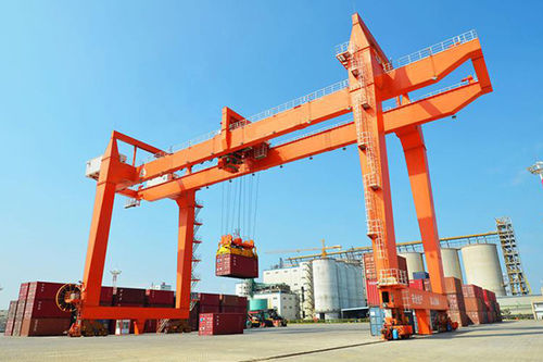 Pórtico en riel - RMG - Henan Kuangshan Crane Co., Ltd. - para contenedores / de acero